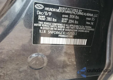 2020 Hyundai Elantra Sel из США, поврежденный, VIN 5NPD84LFXLH575053